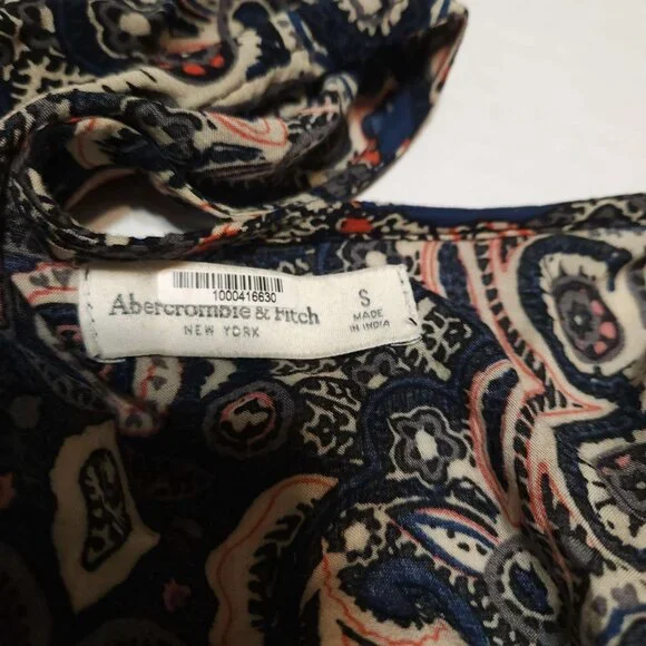 Abercrombie & Fitch romper Women's small Boho deep V neckline Bell sleeve Fall - Picture 7 of 10